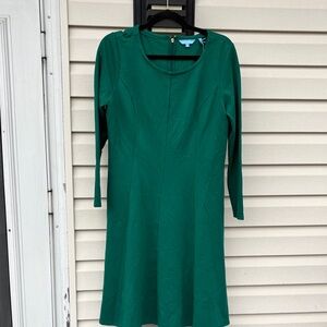Draper James Emerald Green Long-Sleeve Scoop Neck Dress-M